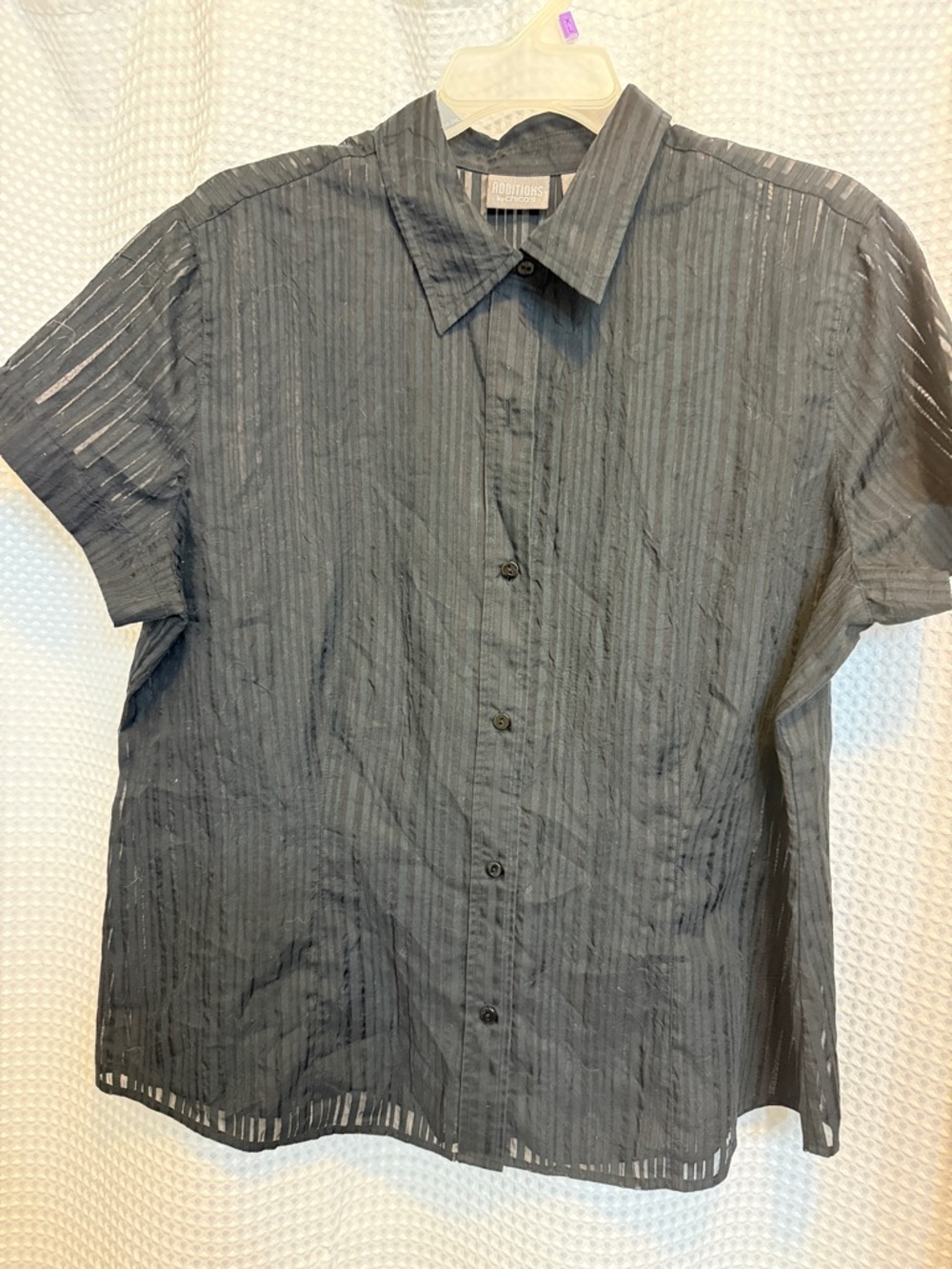 Chico's Black Short-Sleeve Button Front Blouse
